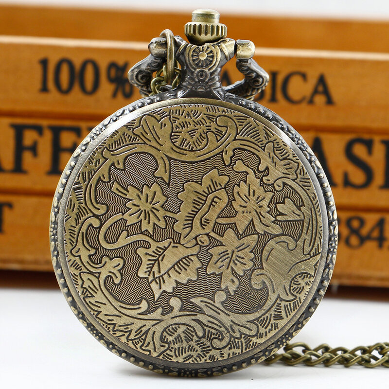 ดรอปชิปนาฬิกาควอทซ์สำหรับผู้ชายย้อนยุคสตีมพังก์กระเป๋า FOB นาฬิกาของขวัญพร้อมโซ่