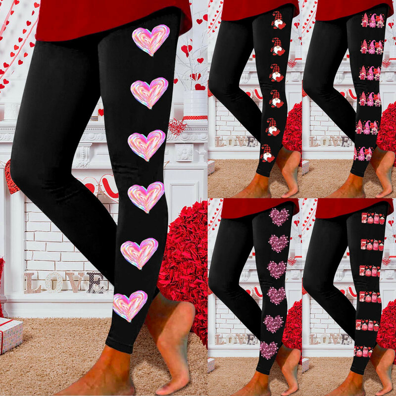 Legginsy podnoszące pośladki kobiet spodnie do jogi bezszwowe legginsy Push Up sportowe rajstopy damskie trening Love nadruk w kształcie serca legginsy