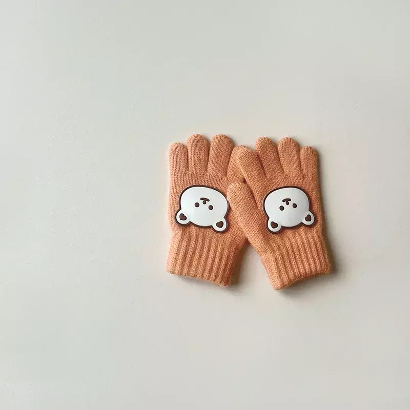 1 Paar Kinder handschuh Mode Cartoon Bär Handschuh für Kleinkind Junge Mädchen Herbst Winter im Freien spielen warme Handschuh Winter zubehör