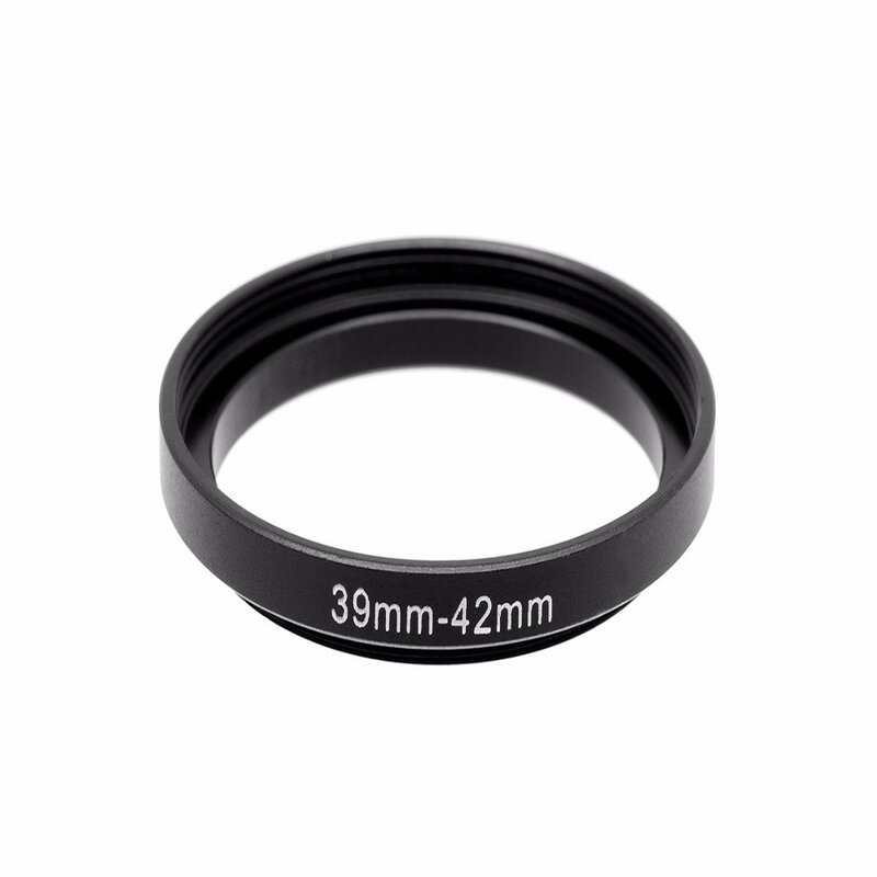 Anello filtro Step-Up nero in alluminio 39mm-42mm 39-42mm adattatore per obiettivo adattatore filtro da 39 a 42 per obiettivo fotocamera Canon Nikon Sony DSLR