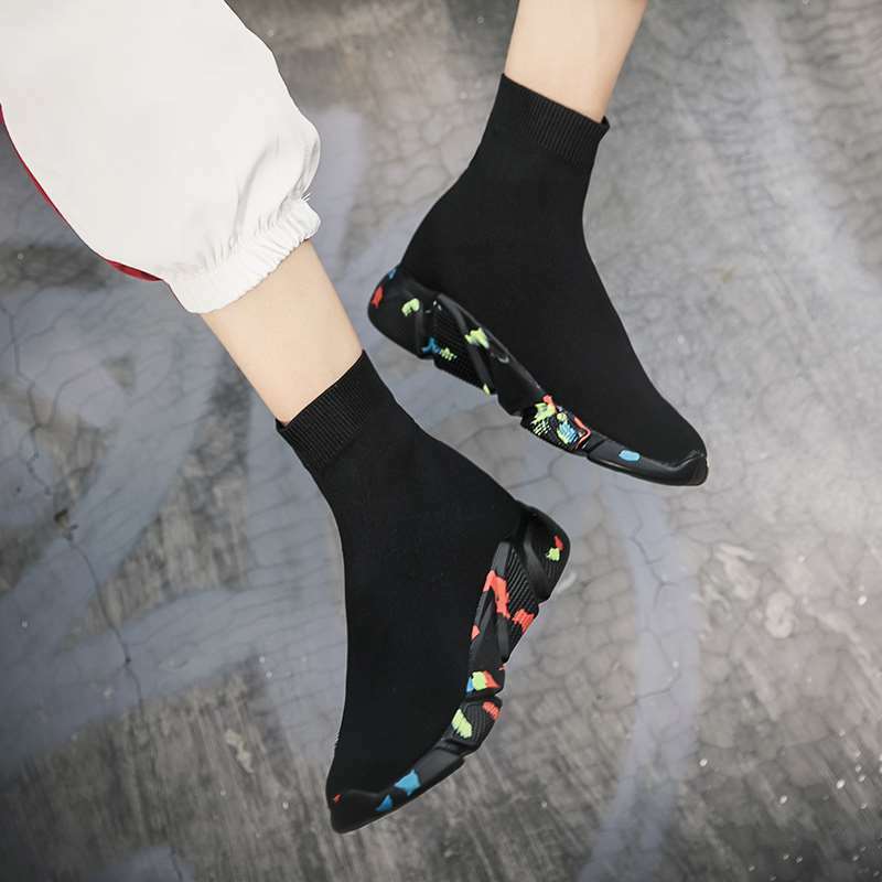 Mwy alta superior tênis feminino meias elásticas botas sapatos casuais unisex formadores confortáveis sapatos vulcanizados zapatillas mujer