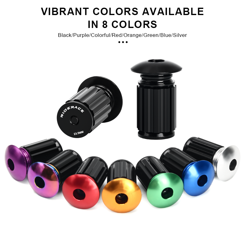 RIDERACE Bicycle Handlebar End Plugs Aluminum Alloy For MTB Mountain Bike Road Cycling Handle Bar Grips Cap Multi-color Cover