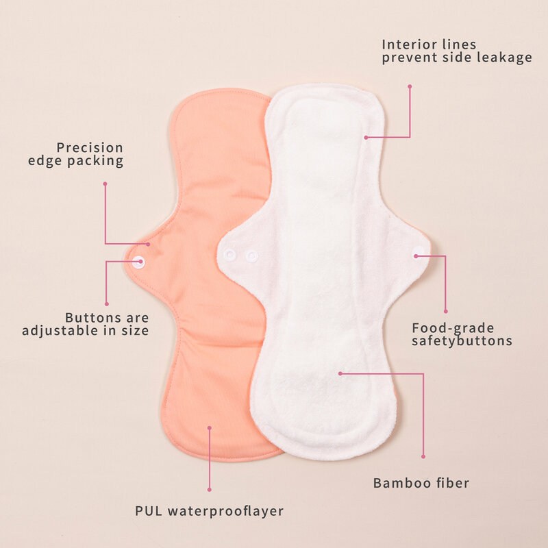10Pcs/Set Large Women Reusable Menstural Pads for Monthly Thick Washable Sanitary Napkins Highly Absorbent Washable Heavy  Pads