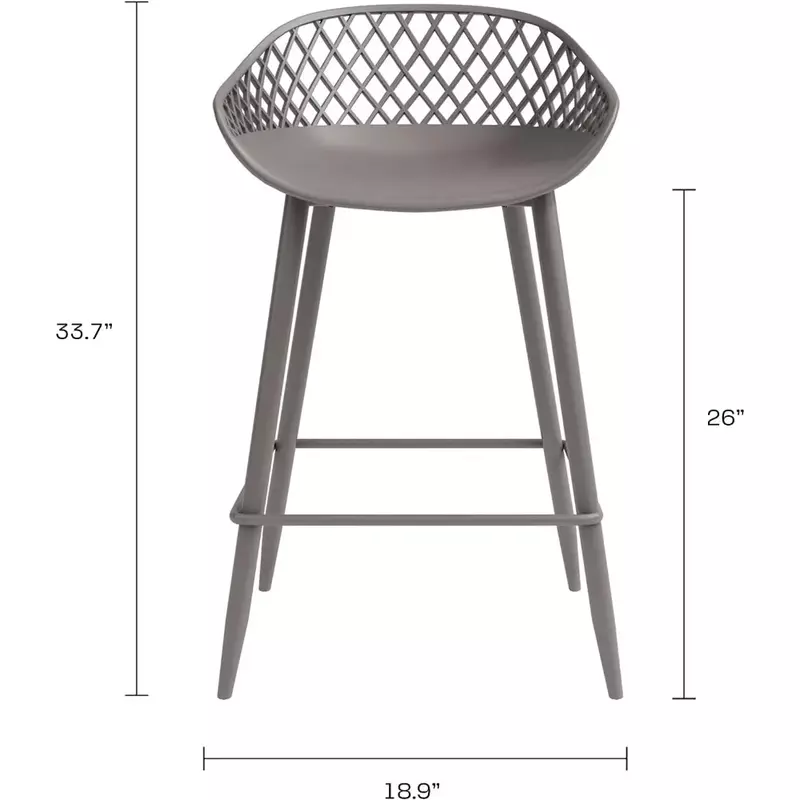 Zestaw 2 stołków barowych, metalowe stołki barowe, stołki barowe o wysokiej wysokości, krzesło barowe