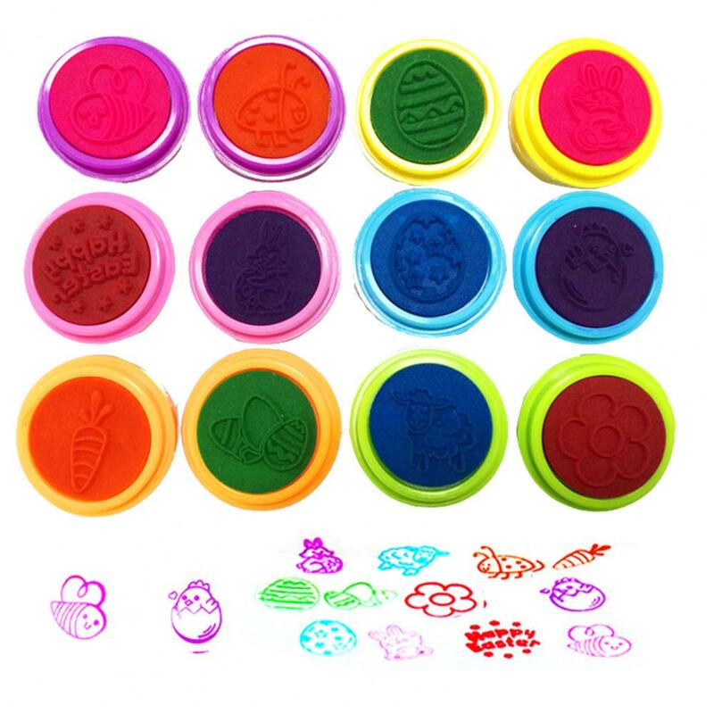 Children Easter Party Favors Easter Egg Stampers Set with Rich Cartoon Patterns for Kids' Creative Playtime for Easter for Kids