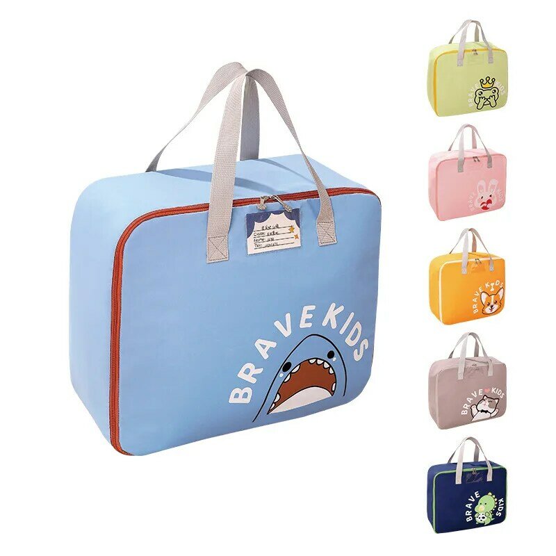 귀여운 만화 패턴 어린이 퀼트 보관 가방, 대용량 방진 방습 의류 파우치 담요 분류, 가정 필수품
