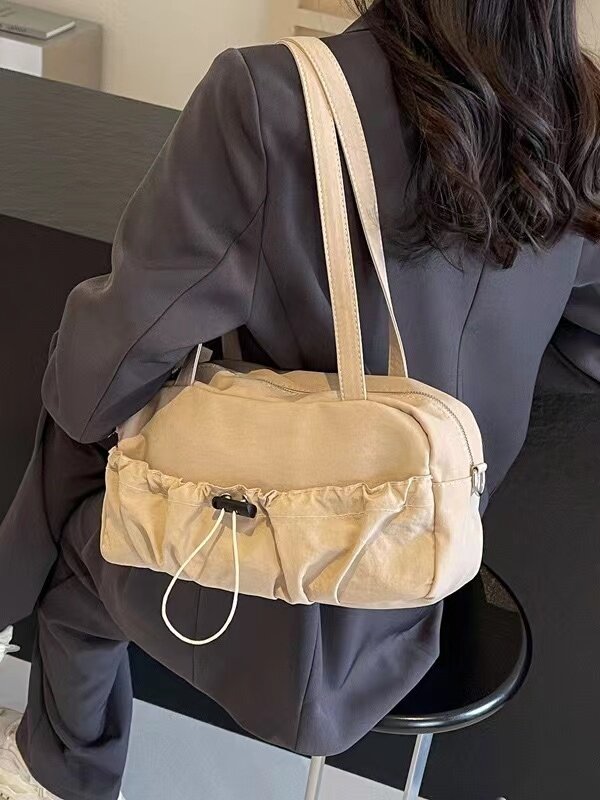 Tas bahu kain kecil untuk wanita 2024 tas tangan Travel Wanita Mode Korea tas jinjing belanja perjalanan wanita tas