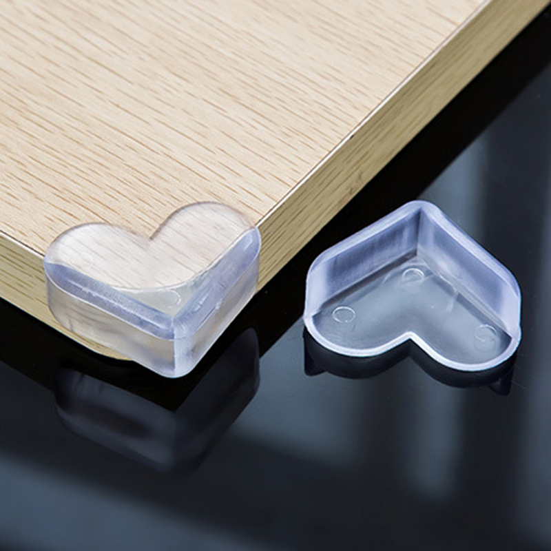 Transparent Baby Proofing Corner Guards Heart Shape Clear Furniture Table Protectors Corner Bumper