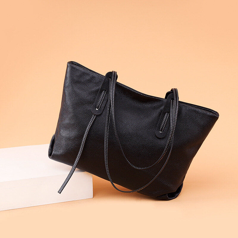Genuine Shoulder Single Bag Leather Large Capacity Handbags For Women High-Quality Multicolored Messenger Luxury Crossbody Y2k