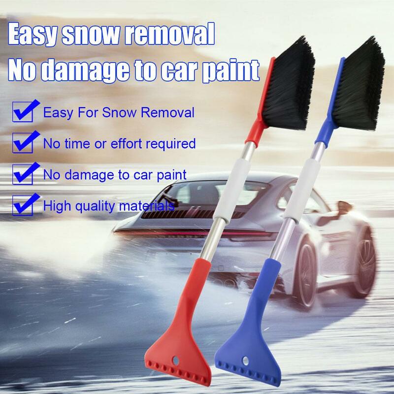 Herramienta de eliminación de nieve 2 en 1, rascadores de hielo, limpieza de parabrisas de coche, cepillo de herramienta automática de nieve multifuncional de invierno, K4x4