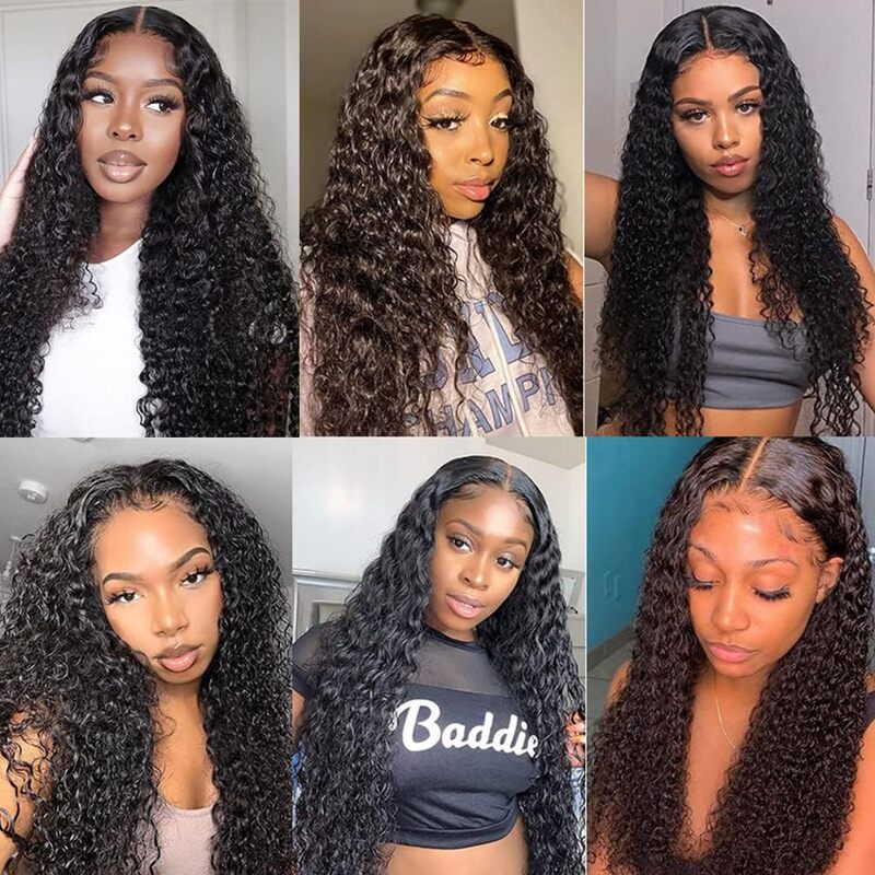 Deep Wave 13x6 Lace Frontal Wig 30 40 Inch 13x4 Hd Lace Front Wig Brazilian Curly Human Hair Wig 180 Density Glueless Wig