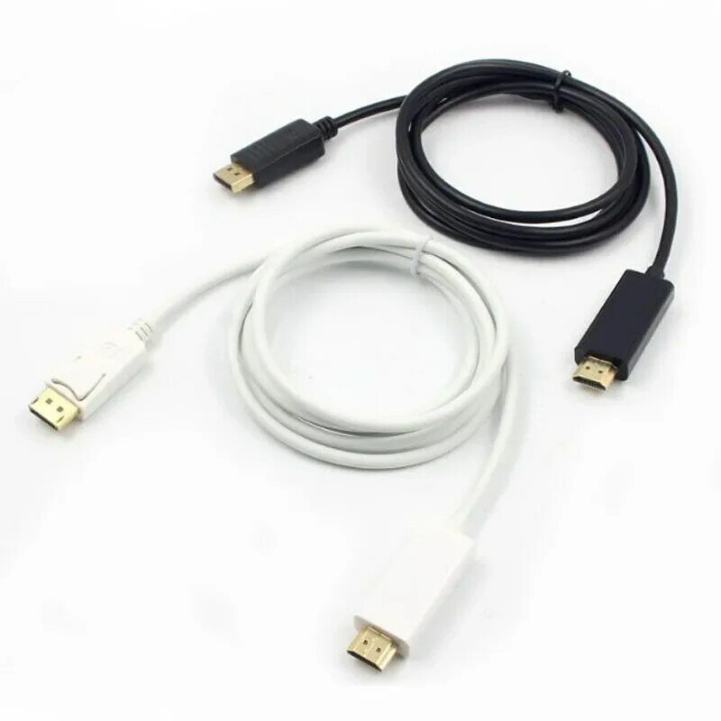 Puerto de pantalla Displayport macho DP a HDMI, adaptador de Cable macho, convertidor para PC, portátil, proyector HD, negro/blanco, 1,8 M