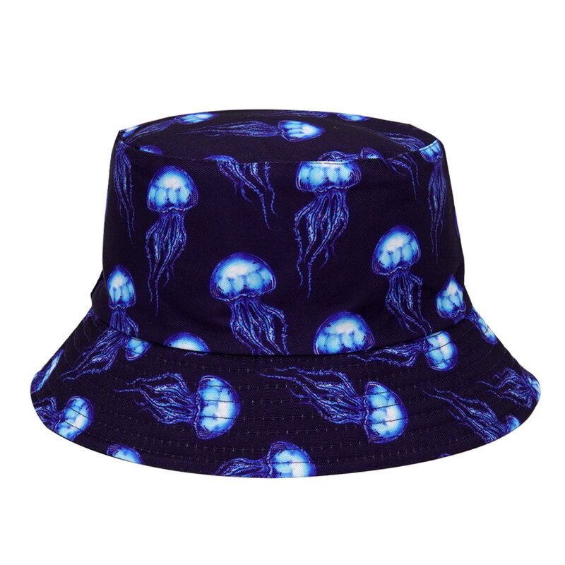 2022 جديد الصيف قبعة بحافة للنساء الرجال صياد قبعة بوب بنما موضة طباعة طوي قبعة الصيد