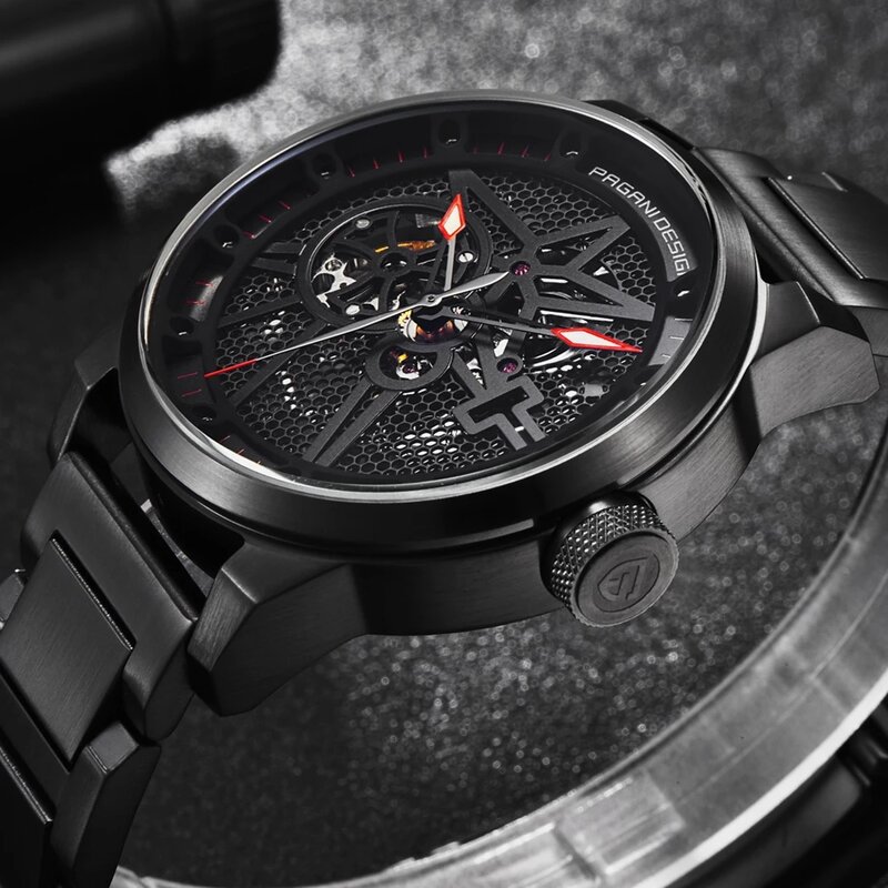 Luxusmarke Pagani Leder Tourbillon Uhr automatische Armbanduhr Mode Männer mechanische Uhren Genf Uhr