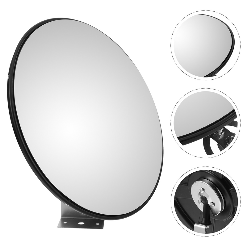 Wide Angle Safety Black Mirrors Security Outdoor Lens Convex Corner Traffic Round for Bedroom