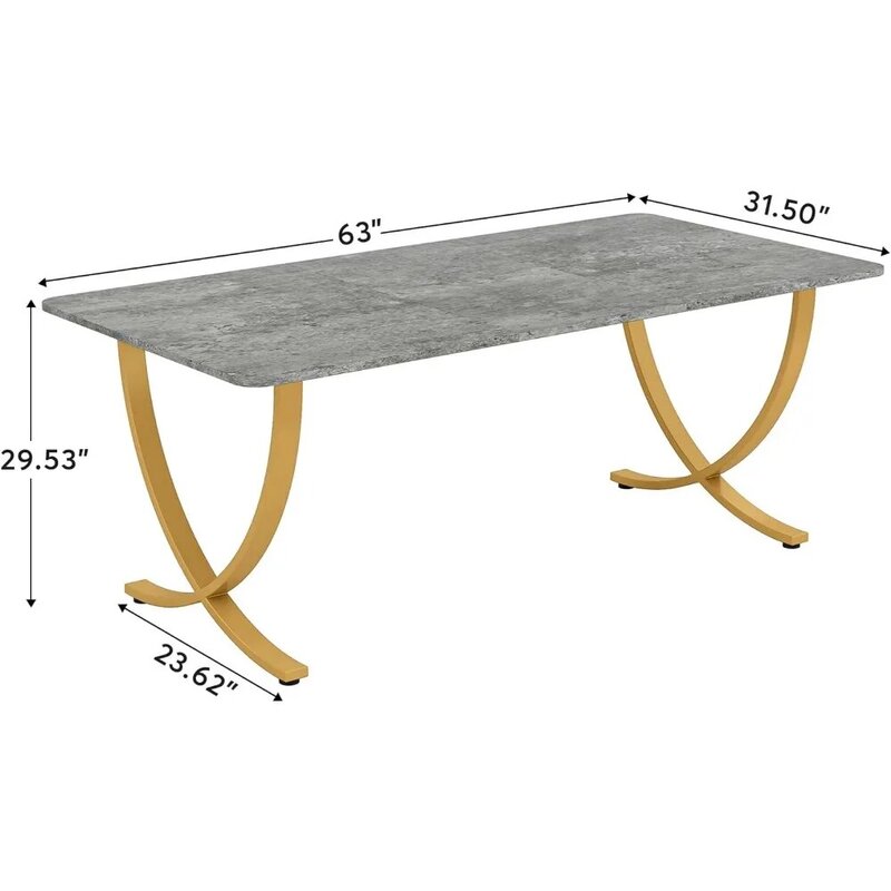 Executive Desk, 63” W x 31.5” D Large Office Desk, Modern Computer Desk Conference Table Meeting Room Table