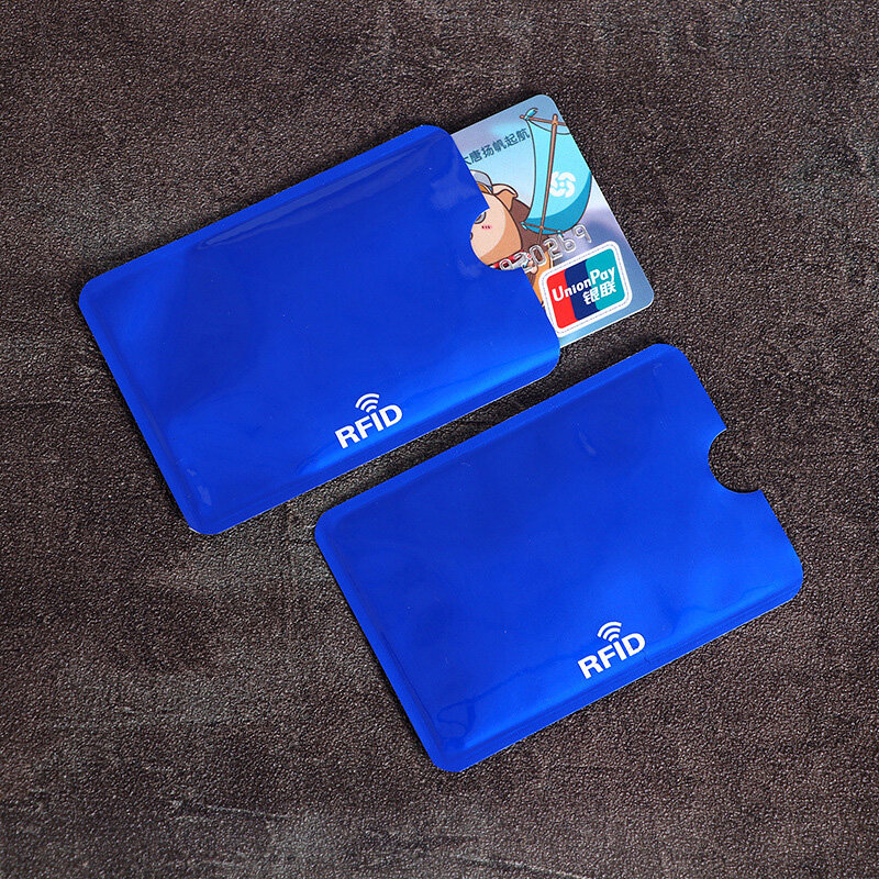 Tarjetero Anti Rfid para hombre y mujer, estuche de aluminio para tarjetas de crédito, con bloqueo de lector, NFC, 10 piezas