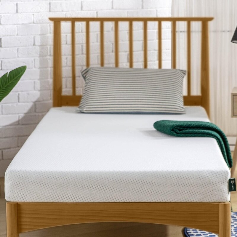 5 Inch Memory Foam Mattress, Fiberglass Free, Bunk Bed, Trundle Bed, Day Bed Compatible, Twin, White