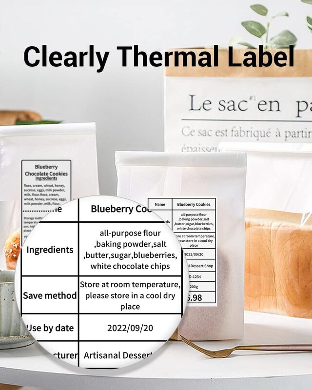 Phomemo 70x80mm Thermal Sticker Labels  2.75''x3.14'' for M221/M220/M200 for Barcode/Address/Mailing/Logo/Business/Home Tag