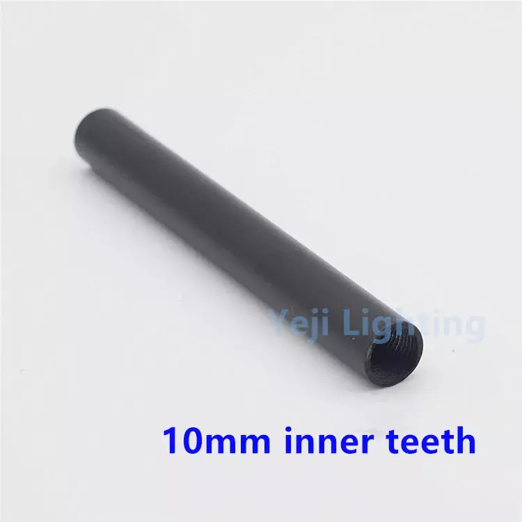 Tubo de rosca de conexión de tubo de diente métrico, accesorios de iluminación de hierro, color de pintura negra, 10 mm