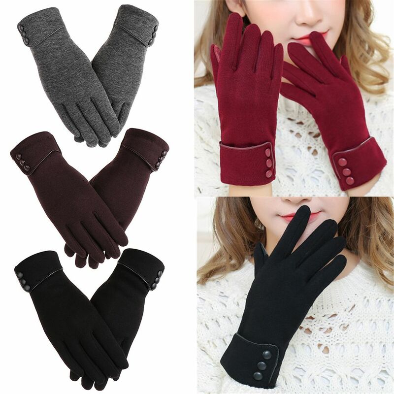Nieuwe Mode Touchscreen Winter Vrouwen Handschoenen Fluwelen Dikker Warme Wanten Thermisch Rijden Ski Winddichte Handschoenen