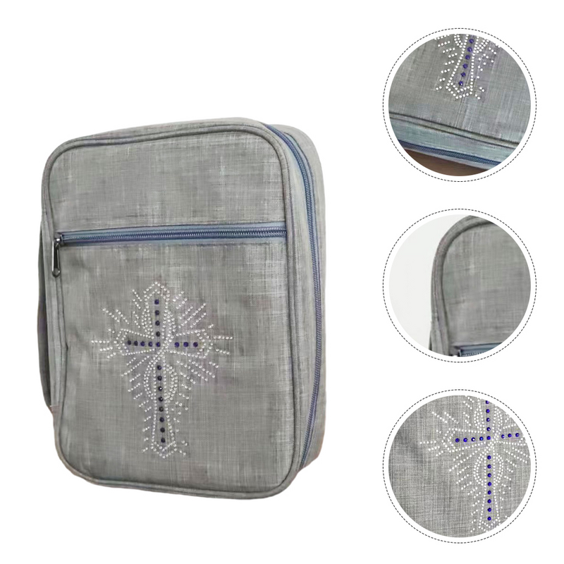 Bolsa de libro de la Biblia con diseño de cremallera, Protector de libro de la Biblia funcional, bolsa decorativa