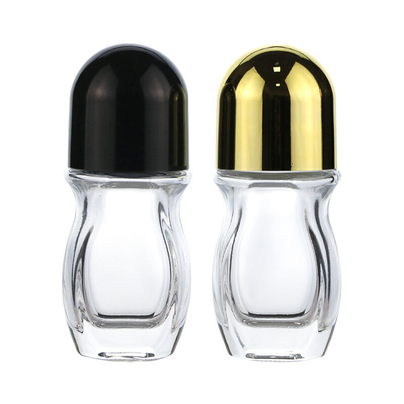 Botella de rodillo transparente para aceites esenciales, frasco de vidrio enrollable para Perfume, frasco vacío rellenable para viaje, viales para aceites esenciales, 30ml