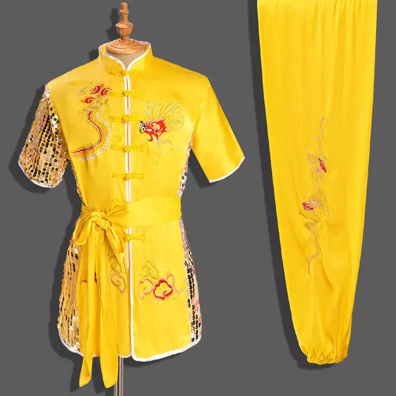 男性と女性のための中国の伝統的なドラゴンユニセックス服セット,筋肉,制服,タイ,ケライディング,タイチャライザー