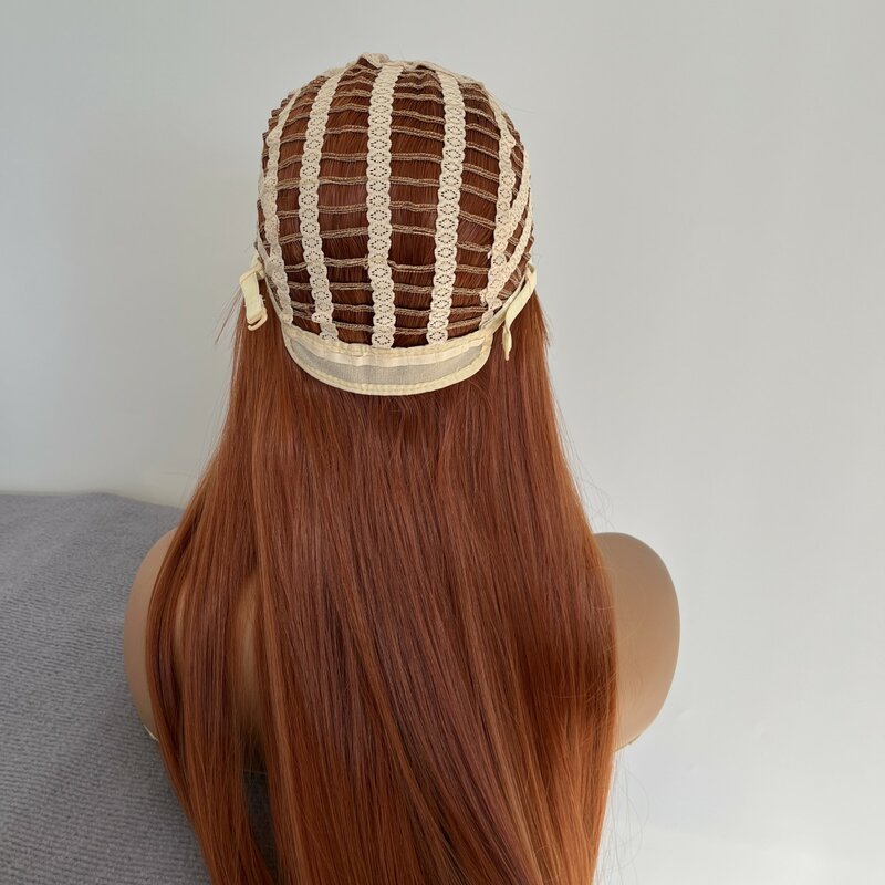Pelucas sintéticas para mujer, pelo largo de fibra de cobre, rojo, seguro para el calor, uso diario, fiesta de moda