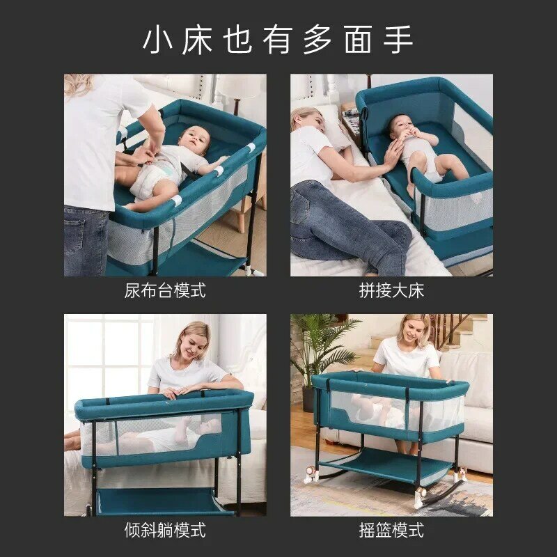Cuna de bebé recién nacido, cama móvil portátil, plegable, europea, multifunción