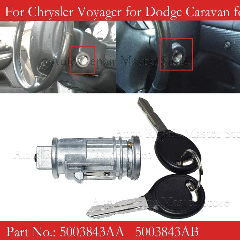 5003843aa Contactsleutelschakelaar Cilinderslot Met Sleutels Voor Chrysler Voyager Ontwijk Caravan Jeep Cherokee Plymouth 5003843ab