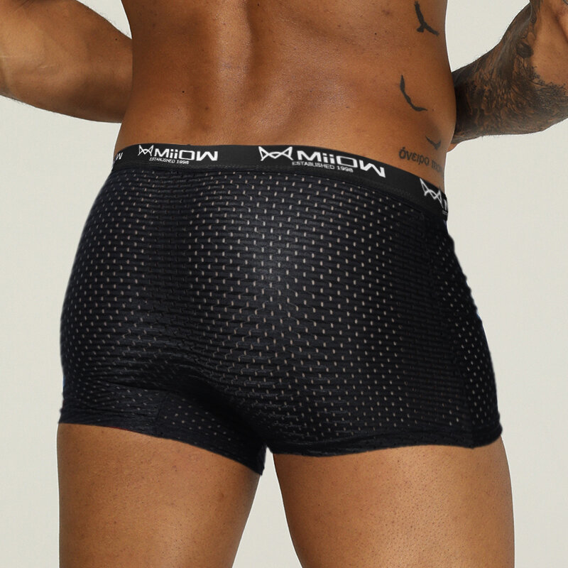 1Pcs Ins Polyester Sexy Men Underwear Boxershorts Man Boxer Underpants Low Waist Trunks Men's Panties Bxoers Shorts Under Wear