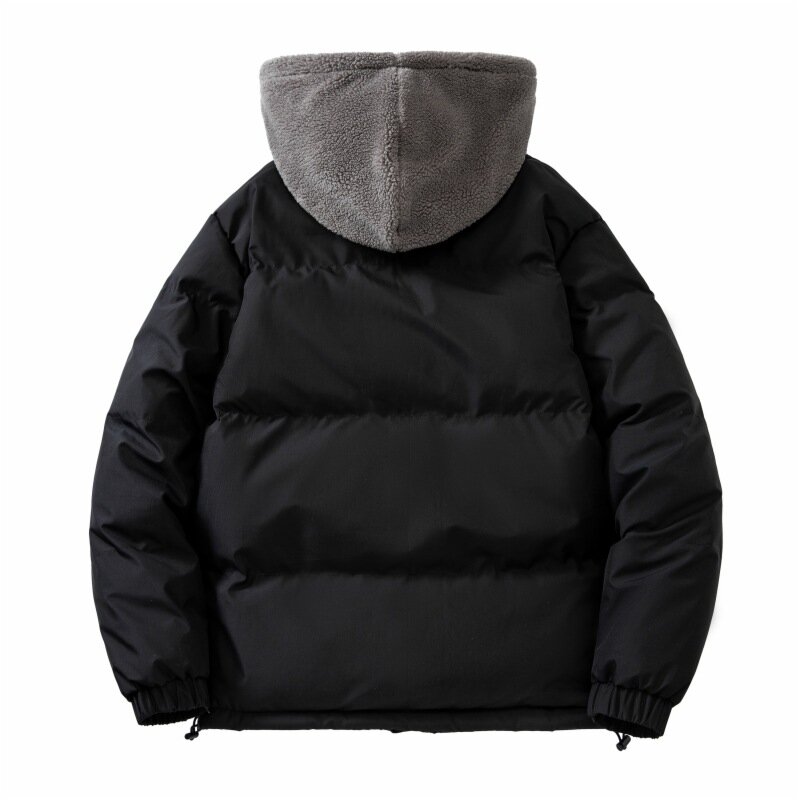 Zimowe ubrania męskie fałszywe dwuczęściowe z kapturem z nadwagą Plus rozmiar zagęszczone ciepłe bawełniane kurtki 140kg 7XL 8xl