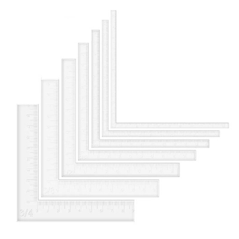 Kit de herramientas de posicionamiento para esquinas de tarjetas de papel, reglas acrílicas para álbum de recortes, juego de capas de tarjetas de revestimiento, 7 piezas por juego