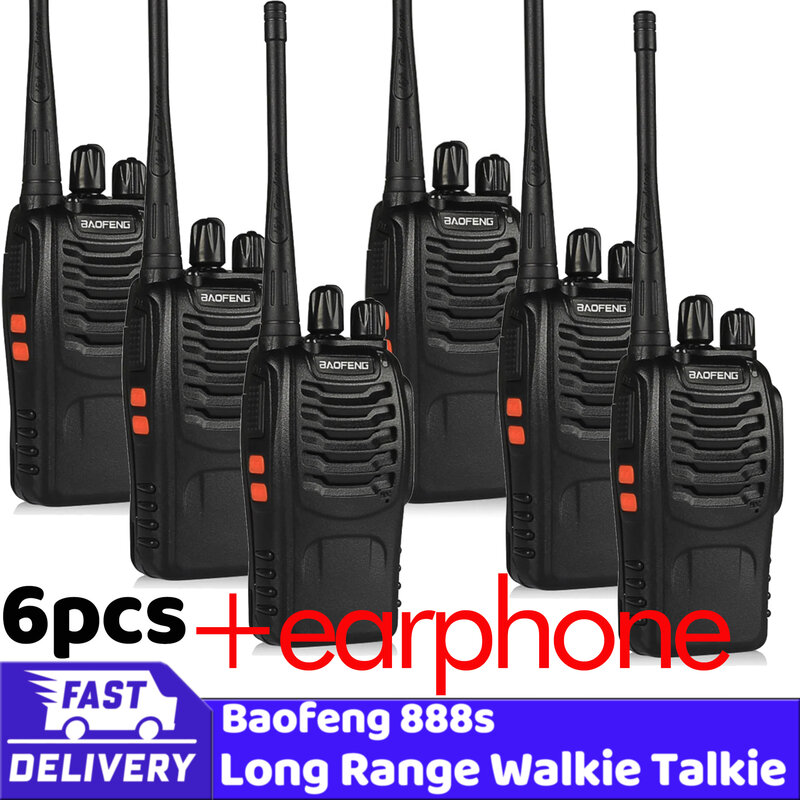 6pcs MERODITH walkie talkie profesional 888S Two way radio long range Wireless set radio uhf communicator 400-470MHz 16CH radio