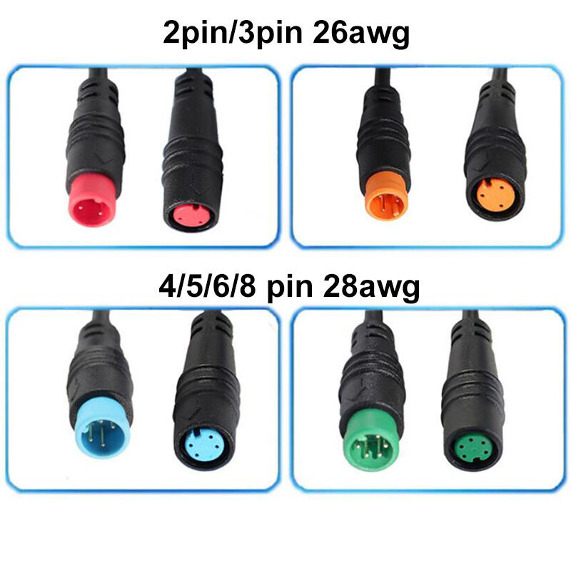 M8 2 3 4 5 6 8 Pin 1M E-bike Speed Sensor male to female M/F Extension connector Cable Electric Bicycle Waterproof Ebike Wire