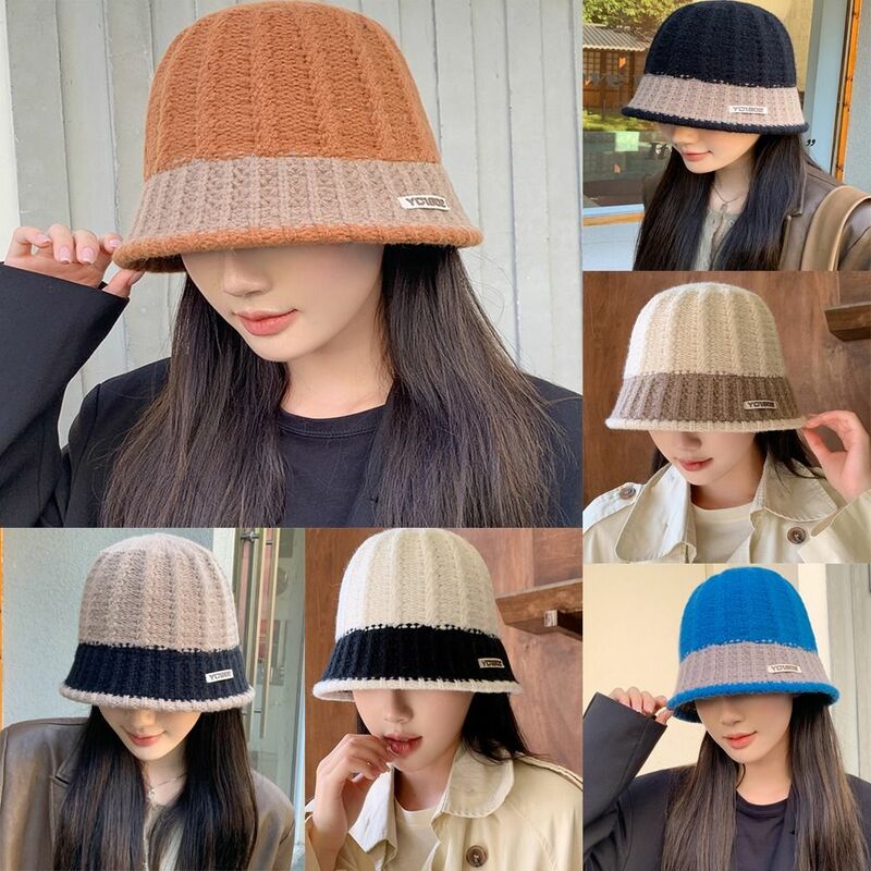 Cold-proof Knitted Fisherman Hat Thicken Retro Bucket Hat Warm Fashion Basin Hat Women Lady Female Girl
