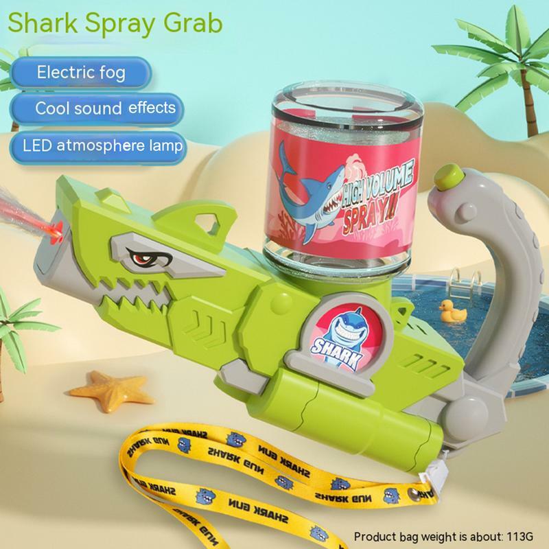 Mainan suara menyala bentuk hiu, mainan musim panas dengan Lampu & suara portabel mainan bermain air kreatif untuk pesta kolam renang