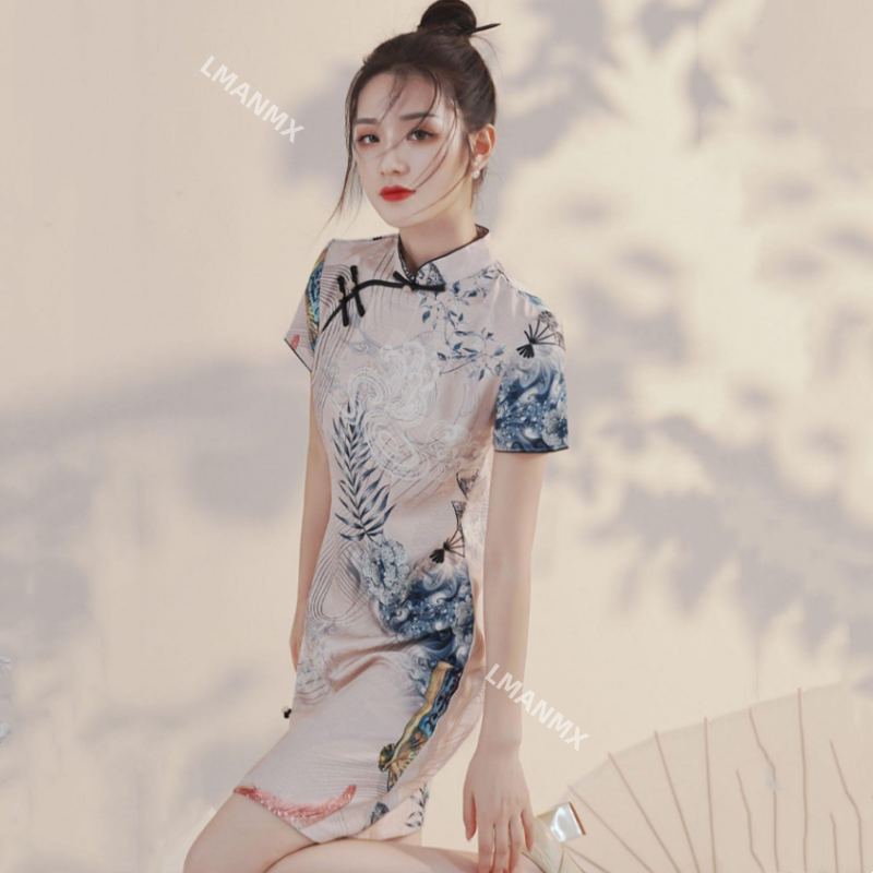 Gaun tradisional Tiongkok klasik temperamen kelas atas, gaun cheongsam 2024