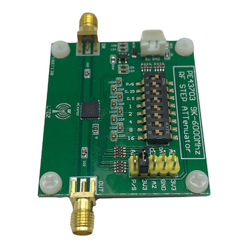 Módulo PE43703, pérdida de inserción 2dB, 9K-6GHz 0.25dB a 31.75dB, verde, función de módulo atenuador, placa de demostración