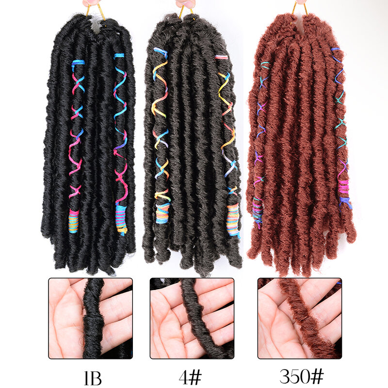 14inch Synthetic Dread Lock Crochet Hair Soft Faux Locs Pre-Twisted Locs Dreadlock Locs Pre-Looped Crochet Hair for Women