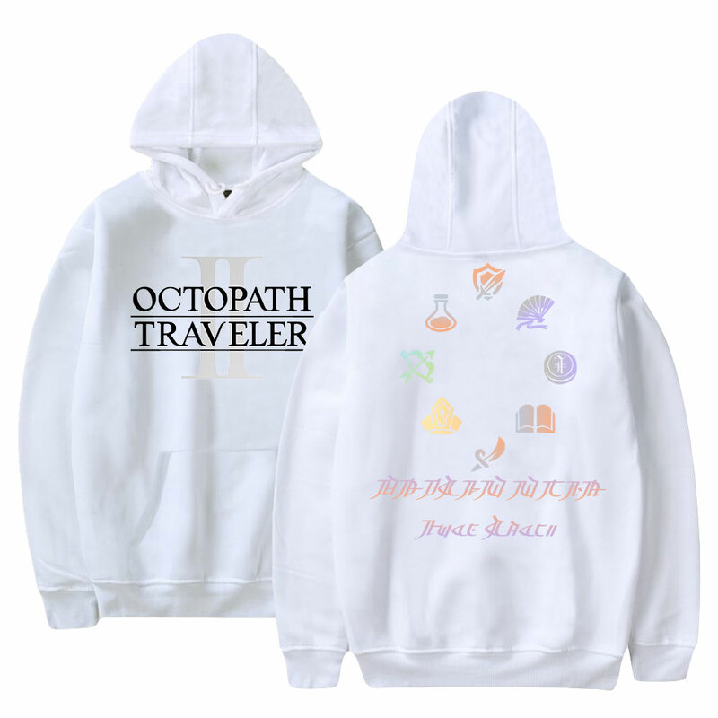Octopath Traveler Hoodie Manga Longa Streetwear Homens Mulheres Moletom Com Capuz 2023 Novo Jogo Harajuku Roupas