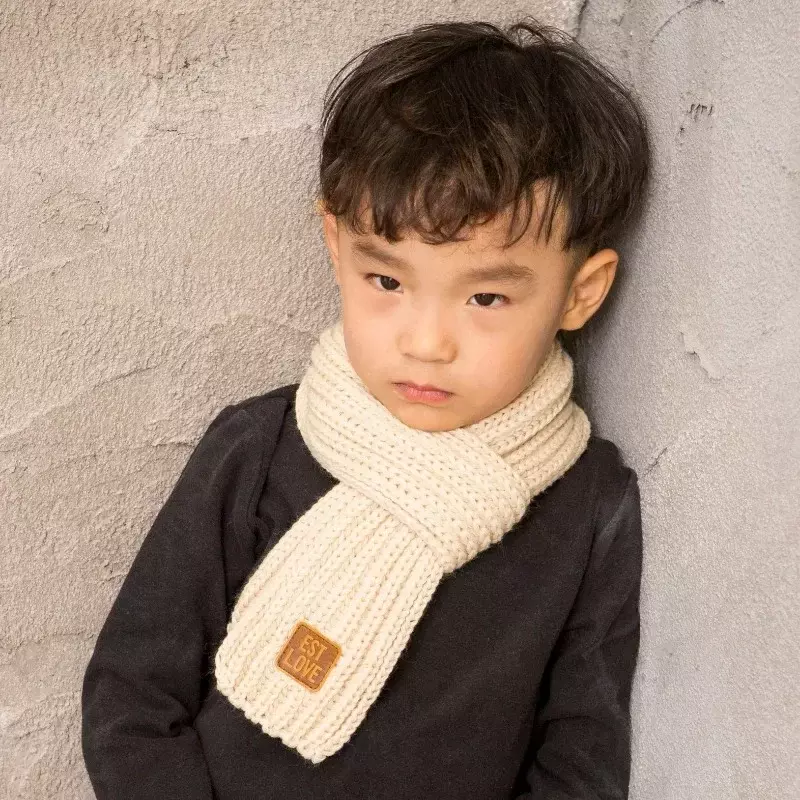 Теплый детский шарф корейская мода простота однотонный шарф для детей мальчиков девочек уличная осень зима Детская одежда теплые вещи