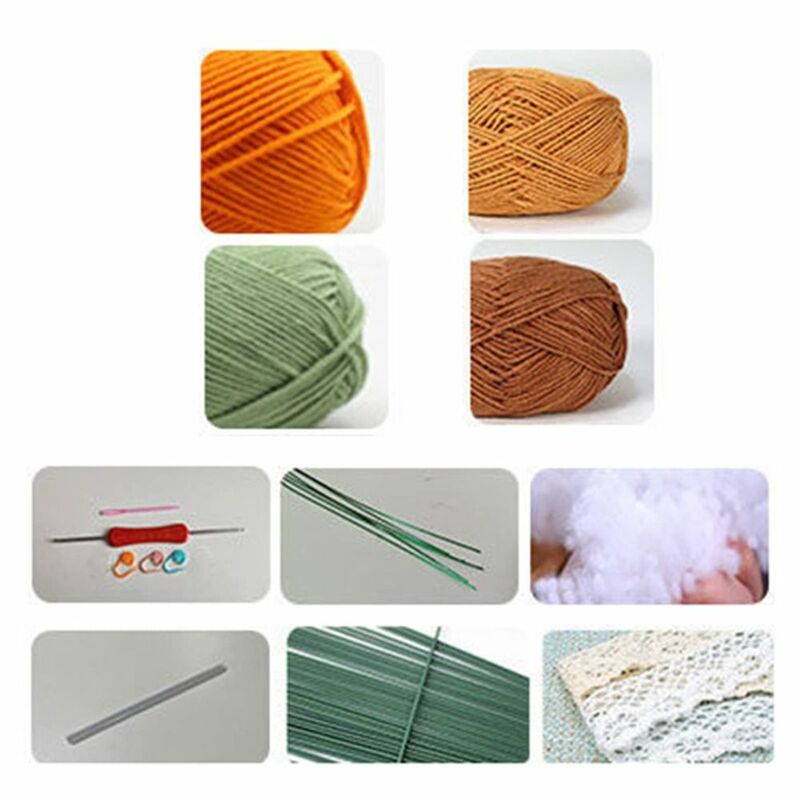 Multicolorido Crochet Kit para Iniciantes, Fios De Malha, Tulipa Flor, Girassol Crochet, Adultos e Iniciantes