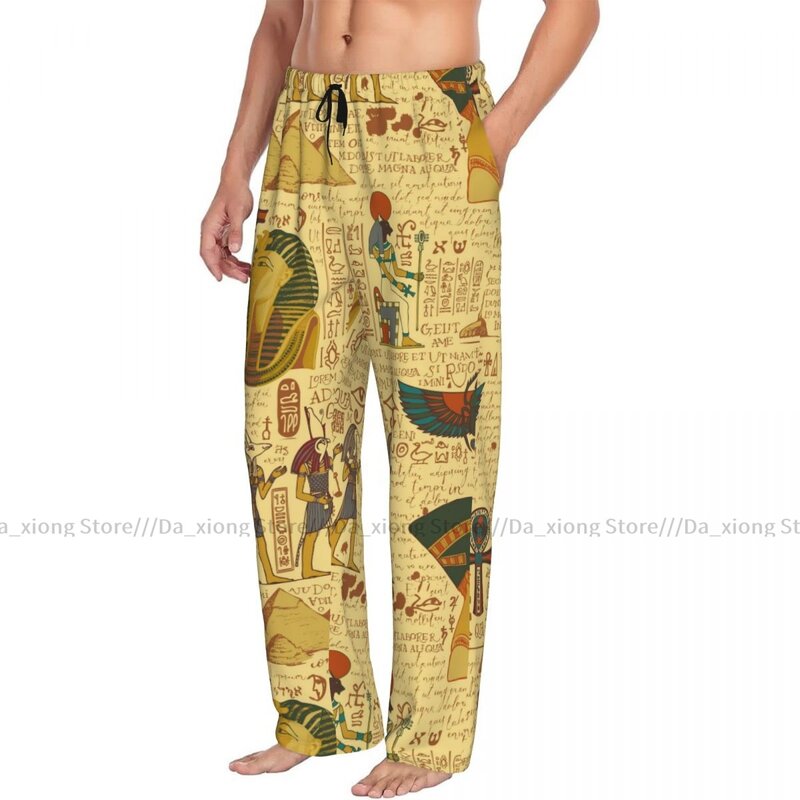 Celana panjang pria Bawahan tidur piyama tema Mesir kuno pria celana panjang santai pria