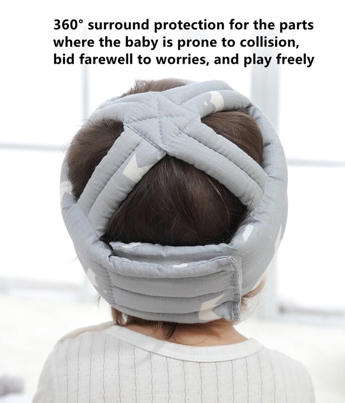 Tutup kepala pelindung bayi balita, bantalan Anti jatuh anak-anak belajar keselamatan pelindung kepala topi anak laki-laki perempuan dapat disesuaikan
