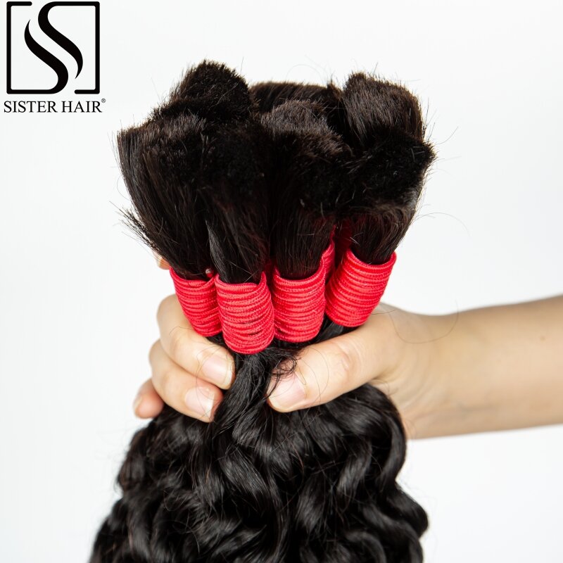 100% натуральные волнистые вьющиеся человеческие волосы для плетения кос, 26, 28 дюймов