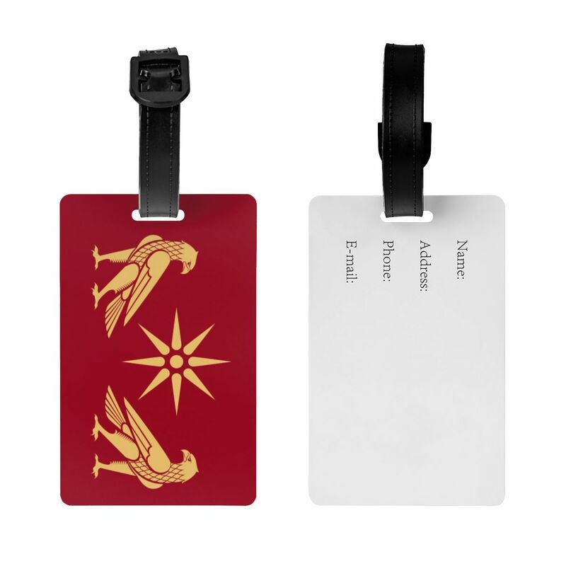 Label bagasi bendera Dinasti artakiad kustom untuk koper mode tag bagasi penutup privasi Label ID