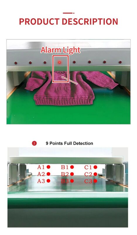 Mesin Detektor Jarum Garmen Tugas Berat Otomatis untuk Mesin Detektor Jarum