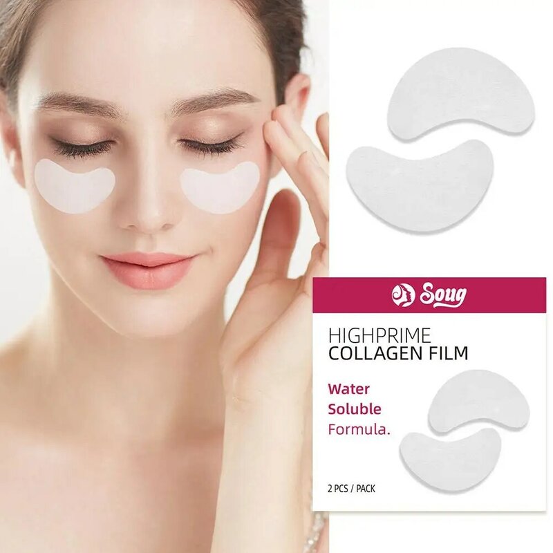 Mascarilla facial Soluble en colágeno, máscara para el cuidado de la piel, antiedad, elimina las arrugas oscuras, reafirmante, elimina la decoloración, 1 par, W2G4